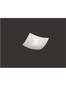 Spirelli plafoniera quadrata vetro decoro cerchi d. 30x30cm Moderno E27