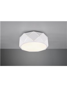 Zandor plafoniera metallo bianco con tagli laser e diffusore d. 40cm Moderno E27