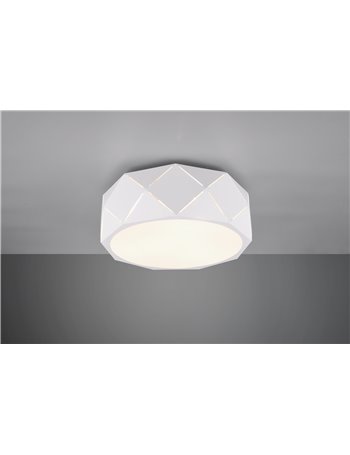 Zandor plafoniera metallo bianco con tagli laser e diffusore d. 40cm Moderno E27