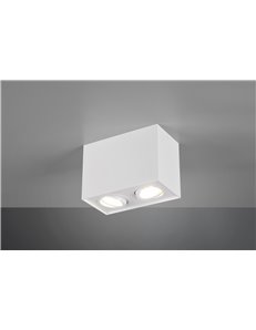Biscuit cubo bianco 2 spots orientabili l. 17,8 x 9,6cm h. 12,5cm Moderno GU10