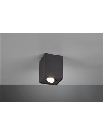 Biscuit cubo spot orientabile nero l. 9,6 x 9,6cm h. 12,5cm Moderno GU10