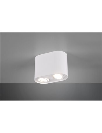Cookie cilindro 2 spots orientabili bianco l. 17,8cm h. 12,5cm Moderno GU10