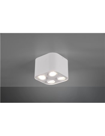 Cookie cilindro 4 spots orientabili bianco l. 17,8 x 17,8cm h. 12,5cm Moderno GU10