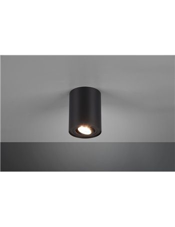Cookie cilindro spot orientabile nero d. 9,6cm h. 12,5cm Moderno GU10