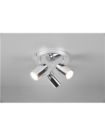 Angelo  plafoniera 3 spots orientabili cromo ip44 d.20cm Moderno GU10
