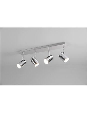 Angelo plafoniera 4 spots orientabili cromo ip44 l.50cm Moderno GU10