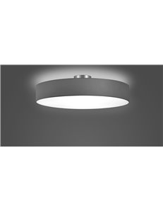 Hotel plafoniera tonda 5 luci diffusore tessuto grigio d. 65cm Moderno E27