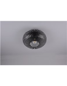 Johann plafoniera metallo ellisse nero d. 30cm Moderno E27