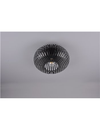 Johann plafoniera metallo ellisse nero d. 30cm Moderno E27