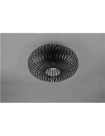 Johann plafoniera metallo ellisse nero d. 40cm Moderno E27