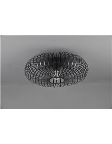 Johann plafoniera metallo ellisse nero d. 50cm Moderno E27