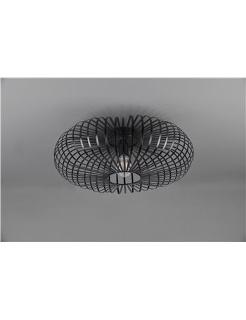 Johann plafoniera metallo ellisse nero d. 50cm Moderno E27