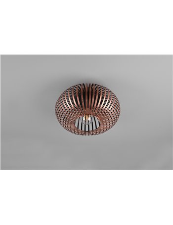 Johann plafoniera metallo ellisse rame antico d. 30cm Moderno E27
