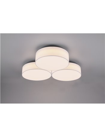 Lugano plafoniera 3 diffusori bianchi 64,5cm Moderno E27