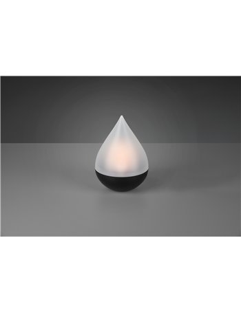 Caldera lampada da appoggio led da esterno solare ricaricabile goccia con effetto candela ip44 h.20,6cm Moderno led