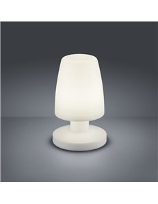 Dora lampada tavolo led da esterno ip44 diffusore curvo ricaricabile h. 20,5cm d. 13cm Moderno LED