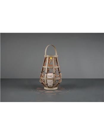 Vinto lampada da appoggio led da esterno solare effetto candela con sensore crepuscolare beige h. 27cm ip 44  Moderno LED