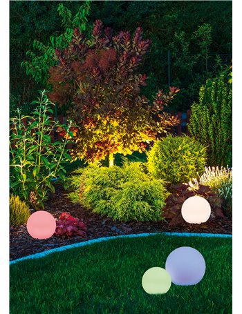 Melo lampada da giardino led con picchetto solare effetto rgb con telecomando multifunzione d. 20cm ip 65  Moderno LED