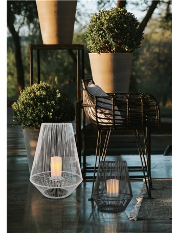 Mineros lampada da appoggio grande led da esterno solare effetto candela con sensore crepuscolare bianca h. 51cm ip 44  Moderno 