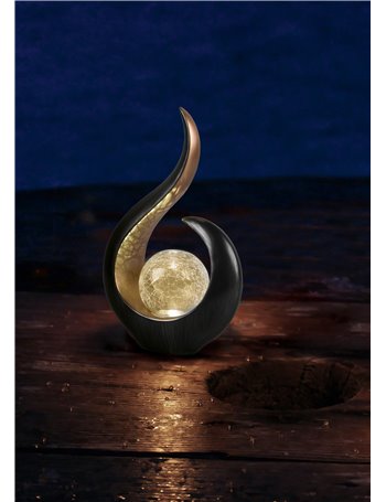 Arbieto lampada da appoggio led da esterno antracite e oro solare con sensore crepuscolare h. 33,5cm ip 44 Moderno LED