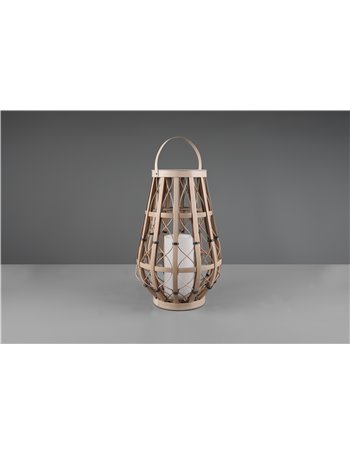 Vinto lampada da appoggio grande led da esterno solare effetto candela con sensore crepuscolare beige h. 44,5cm ip 44  Moderno L