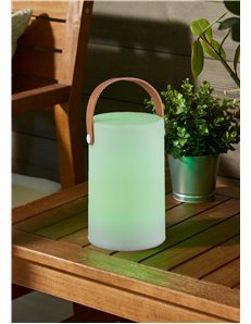 Aruba lampada da appoggio cilindro led effetto rgb con ricarica usb da esterno h. 20,5cm Moderno LED