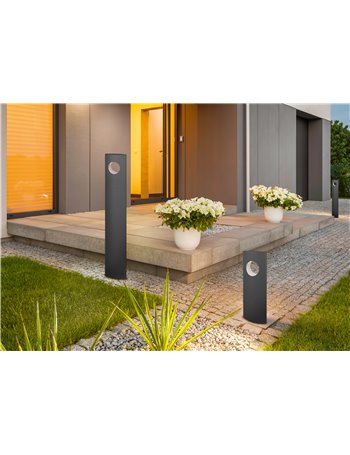 Katun palo led da esterno fusione antracite e oro h. 50cm ip54 Moderno Led