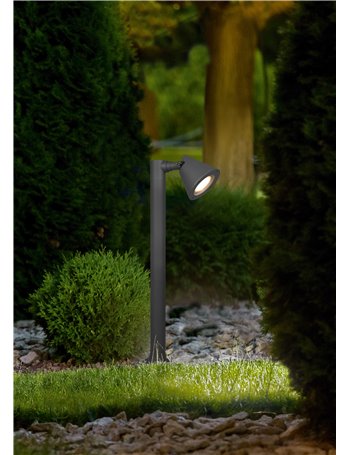 Kaveri palo da esterno cono fusione alluminio antracite h. 60cm ip44 Moderno Led