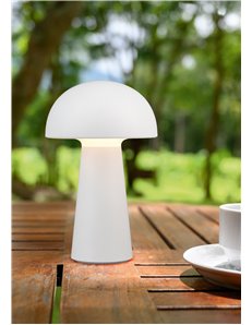 Lennon lampada da appoggio led da esterno fungo ricaricabile usb bianca touch 4 intensita' h. 22cm ip 44  Moderno LED