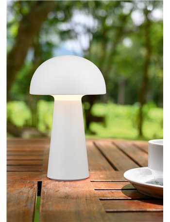Lennon lampada da appoggio led da esterno fungo ricaricabile usb bianca touch 4 intensita' h. 22cm ip 44  Moderno LED