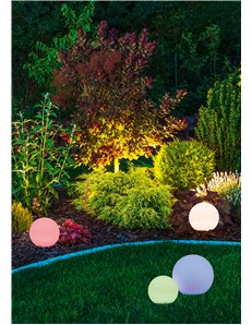 Melo lampada da giardino grande led con picchetto solare effetto rgb con telecomando multifunzione d. 30cm ip 65  Moderno LED