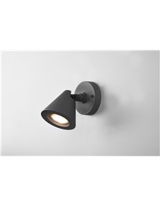 Kaveri applique da esterno cono fusione alluminio antracite h. 11cm ip44 Moderno 0