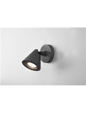 Kaveri applique da esterno cono fusione alluminio antracite h. 11cm ip44 Moderno 0
