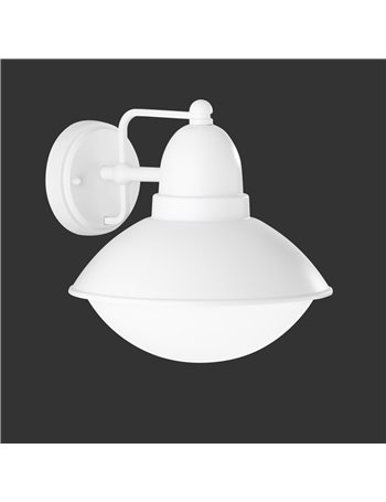 Amur applique da esterno fusione di alluminio bianco opaco l.22cm x h. 22,5cm Moderno E27