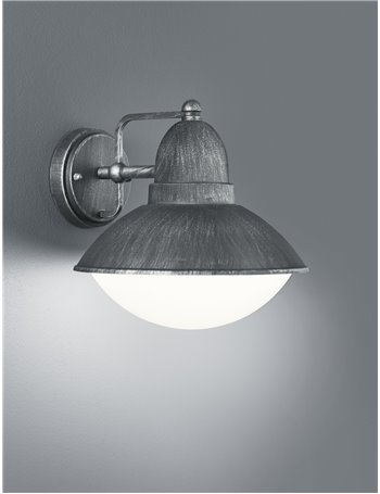 Amur applique da esterno fusione di alluminio grigio antico l.22cm x h. 22,5cm Moderno E27