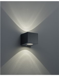 Cordoba applique led da esterno cubo nero con diffusori intercambiabili l.10cm Moderno LED