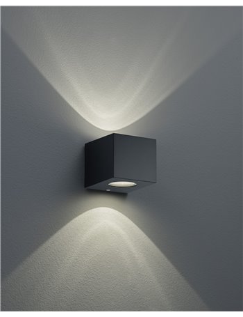 Cordoba applique led da esterno cubo nero con diffusori intercambiabili l.10cm Moderno LED