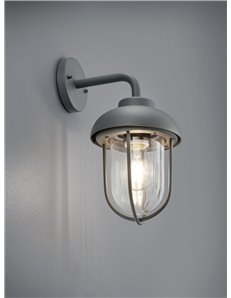 Duero applique da esterno down fusione di alluminio verniciata antracite con diffusore vetro trasparente ip44 h.32cm Vintage E27
