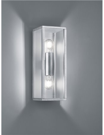 Garonne applique da esterno doppia lampadina fusione di alluminio zinco e vetro trasparente ip44 h.40cm Vintage E27