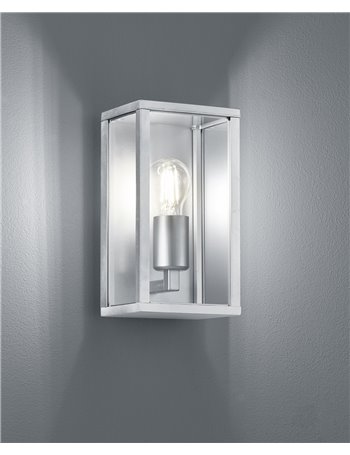 Garonne applique da esterno rettangolare in fusione colore zinco l. 14cm x h. 26,5cm Moderno E27