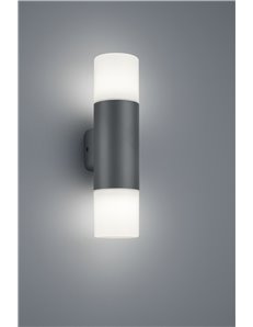 Hoosic applique da esterno bi-emissione antracite h. 33cm Moderno E27