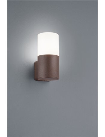 Hoosic applique da esterno fusione di alluminio colore ruggine h. 17,5cm Moderno E27