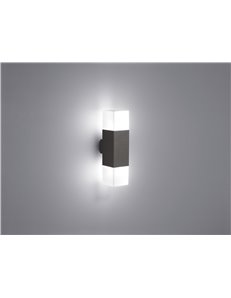 Hudson applique 2 led antarcite cm 9x h 33 Moderno LED
