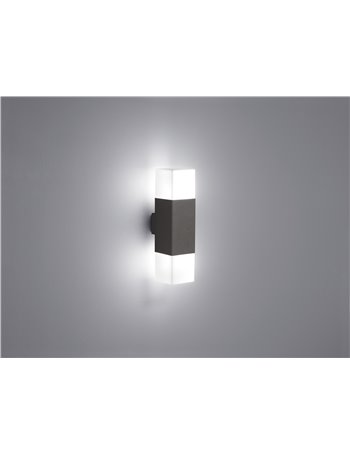 Hudson applique 2 led antarcite cm 9x h 33 Moderno LED