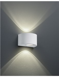 Rosario applique led da esterno mezza luna bianca con diffusori intercambiabili l.15cm Moderno LED