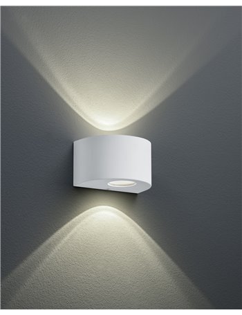 Rosario applique led da esterno mezza luna bianca con diffusori intercambiabili l.15cm Moderno LED