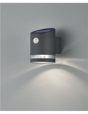 Salta applique led da esterno solare ricaricabile antracite con sensore di movimento ip44 h.12,7cm Moderno led