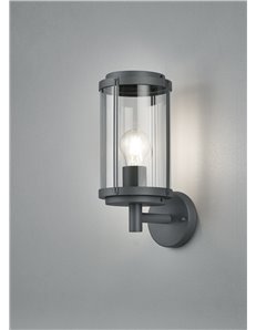 Tanaro applique da esterno fusione di alluminio antracite con diffusore vetro trasparente ip44 h.31cm Vintage E27