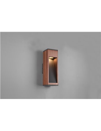 Canning applique da esterno in legno naturale h. 40cm ip54 Moderno Led