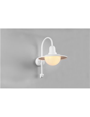 Norman applique da esterno alluminio bianco con sensore h. 45cm ip44 Moderno Led